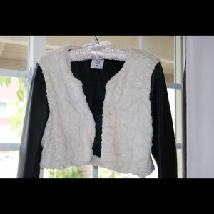 MAC + JAC  Cropped Vegan Leather Fur Jacket